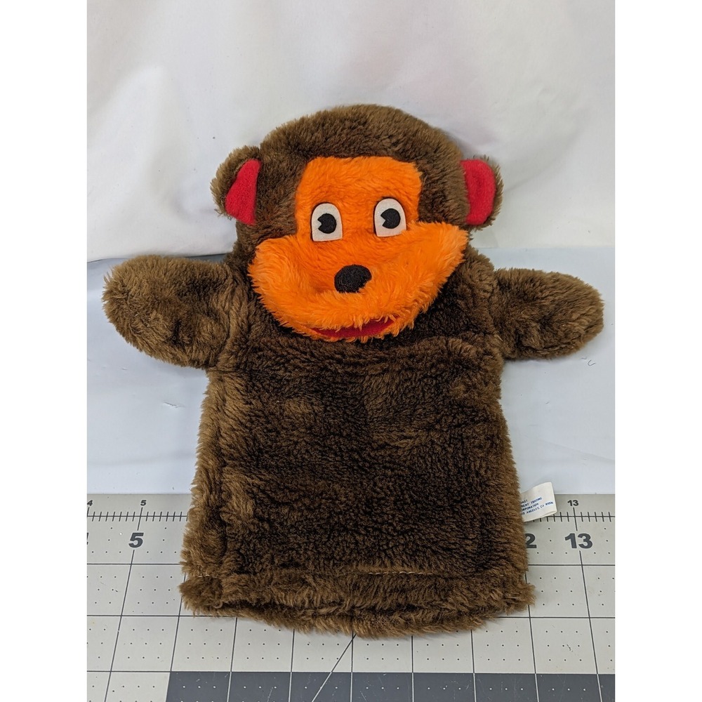 Monkey Hand Puppet Plush Orient Trading Brown Orange Stuffed Animalโ Toy